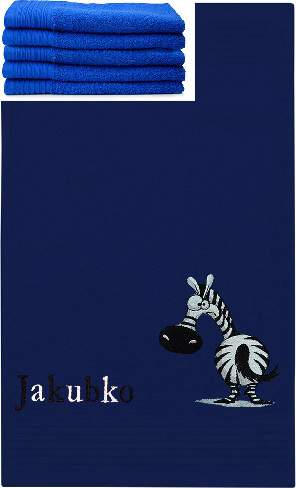 Personalizovateľný vyšívaný detský uterák, vyšívaný dizajn ZEBRA